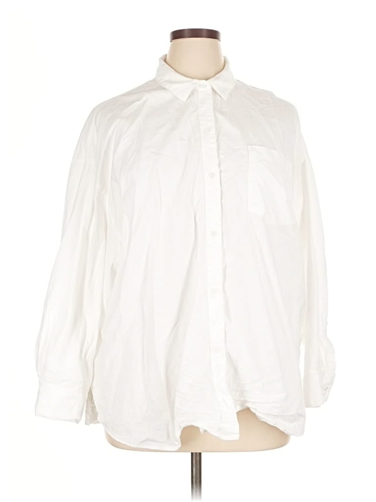 Pre-owned Old Navy Long Sleeve Button Down Shirt In White