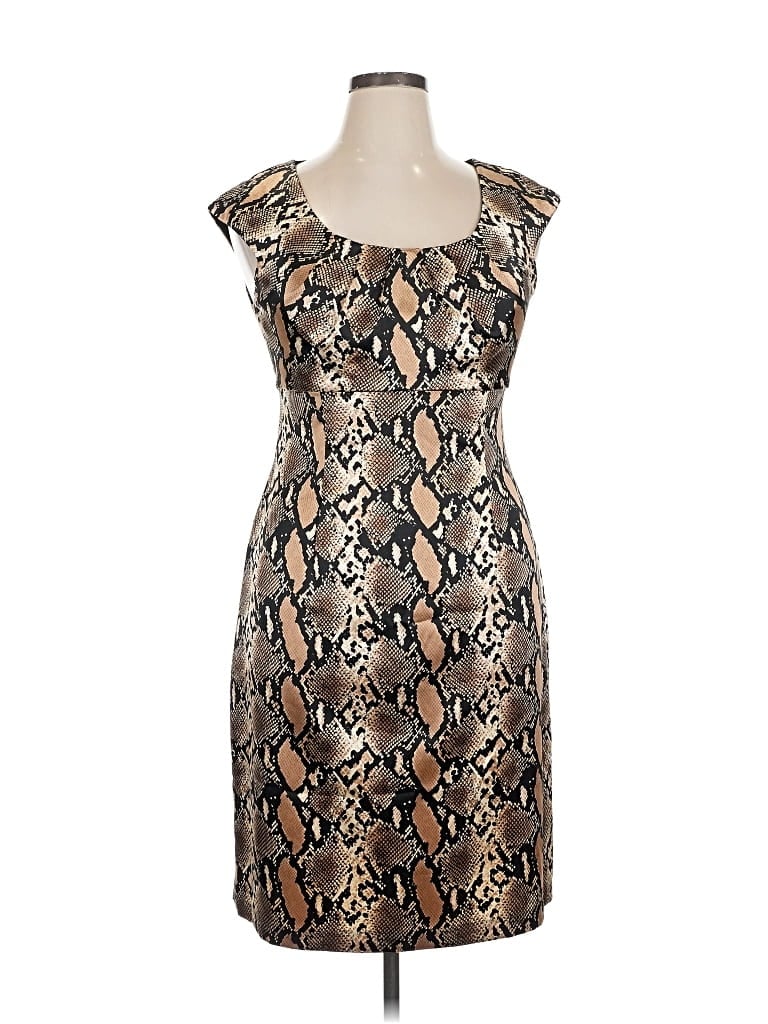 Pre-owned Connected Apparel Cocktail Dress In Brown