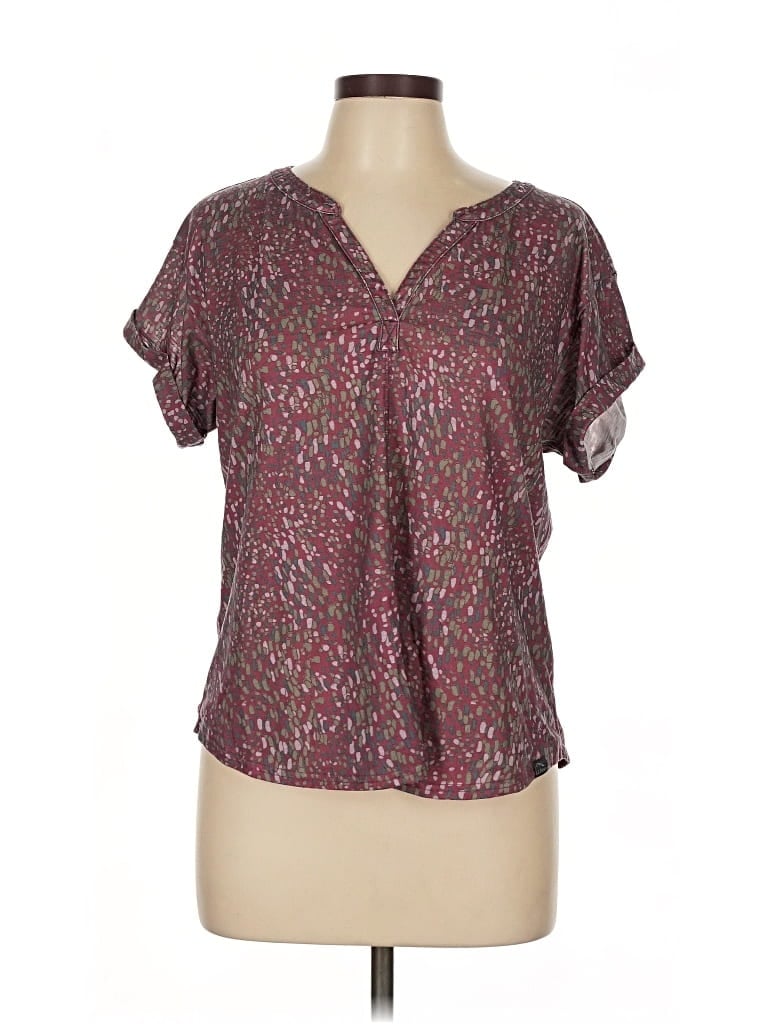 Pre-owned L.l.bean Short Sleeve T-shirt In Burgundy