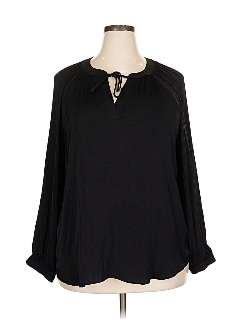 Click to view more detailed imagery on our partner's website Pre-owned Nine West 3/4 Sleeve Blouse In Black