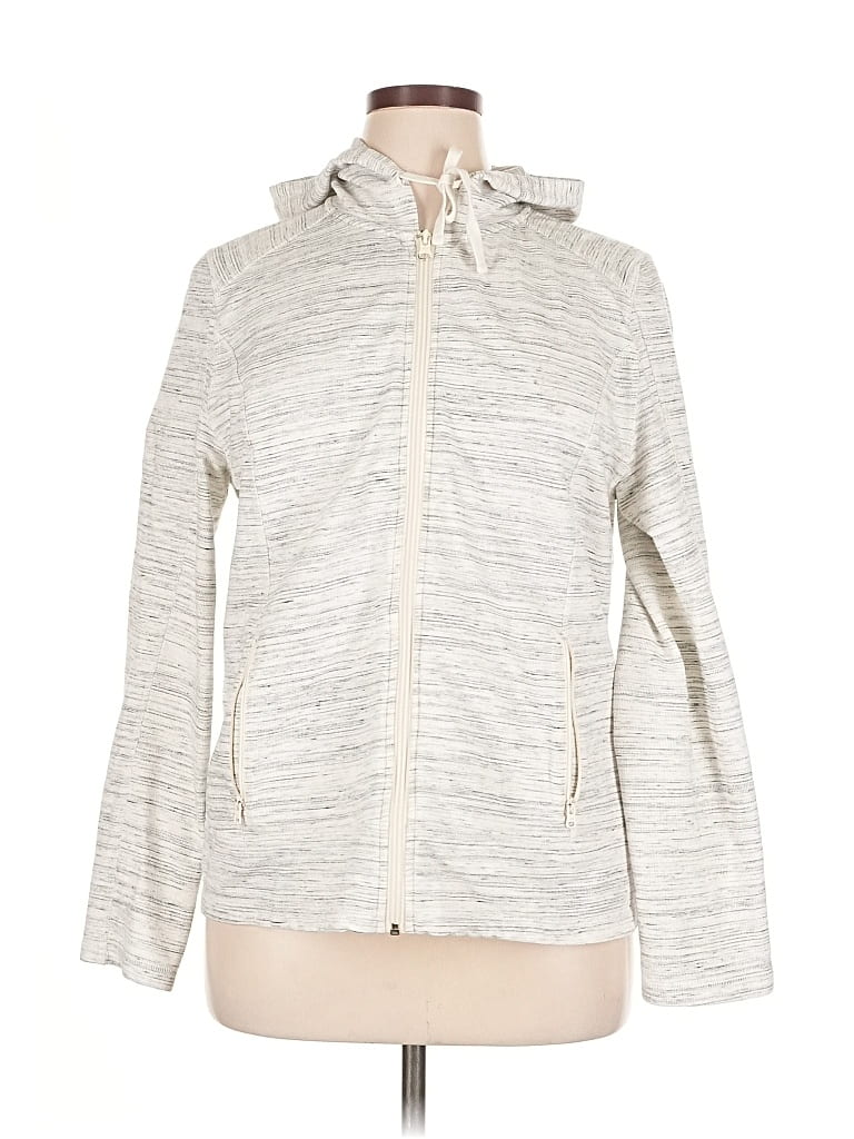T BY TALBOTS Pre-owned Zip Up Hoodie In Silver