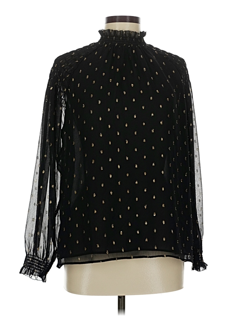 Pre-owned Ann Taylor Long Sleeve Blouse In Black