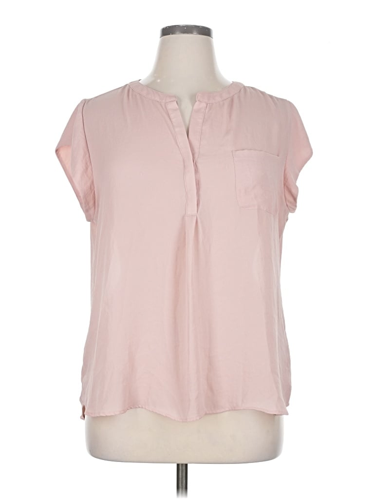 Pre-owned Liz Claiborne Short Sleeve Blouse In Pink