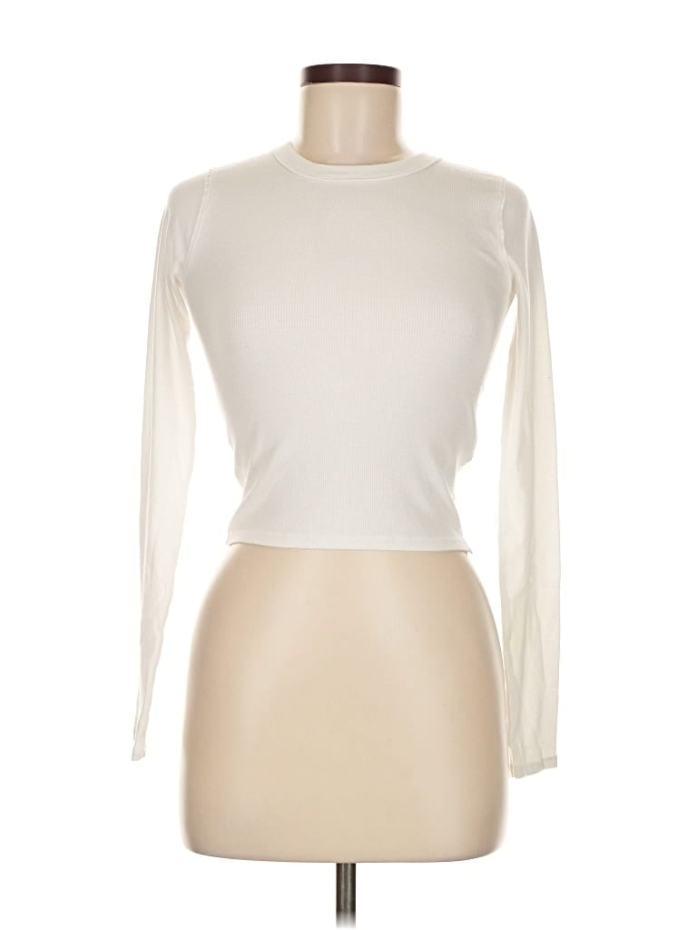 Pre-owned Hollister Long Sleeve T-shirt In White