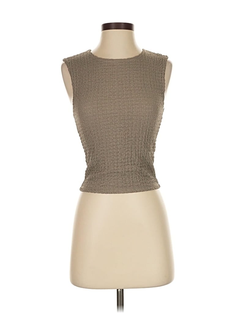 Pre-owned Abercrombie & Fitch Sleeveless Top Brown Boatneck Tops