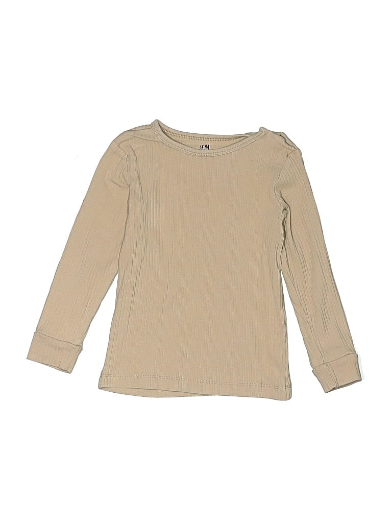 Pre-owned H&m Kids' 3/4 Sleeve T-shirt In Brown