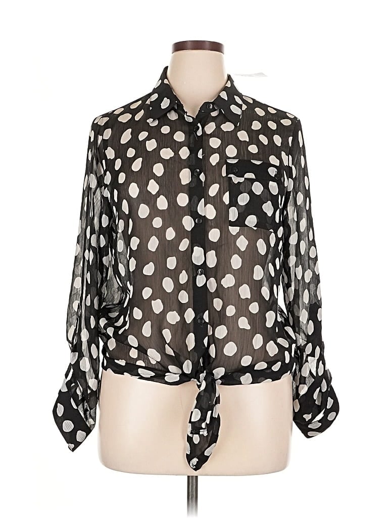 Pre-owned New Directions Long Sleeve Blouse In Black