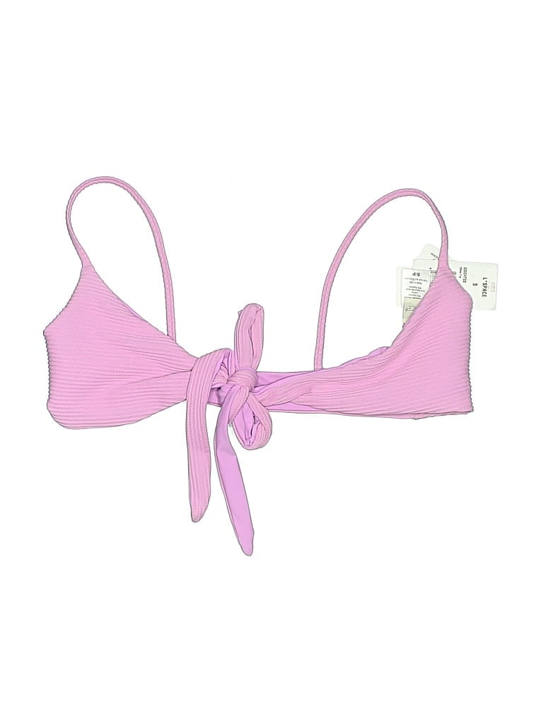 L*space Swimsuit Top Pink Solid Pattern Swimwear In Pink