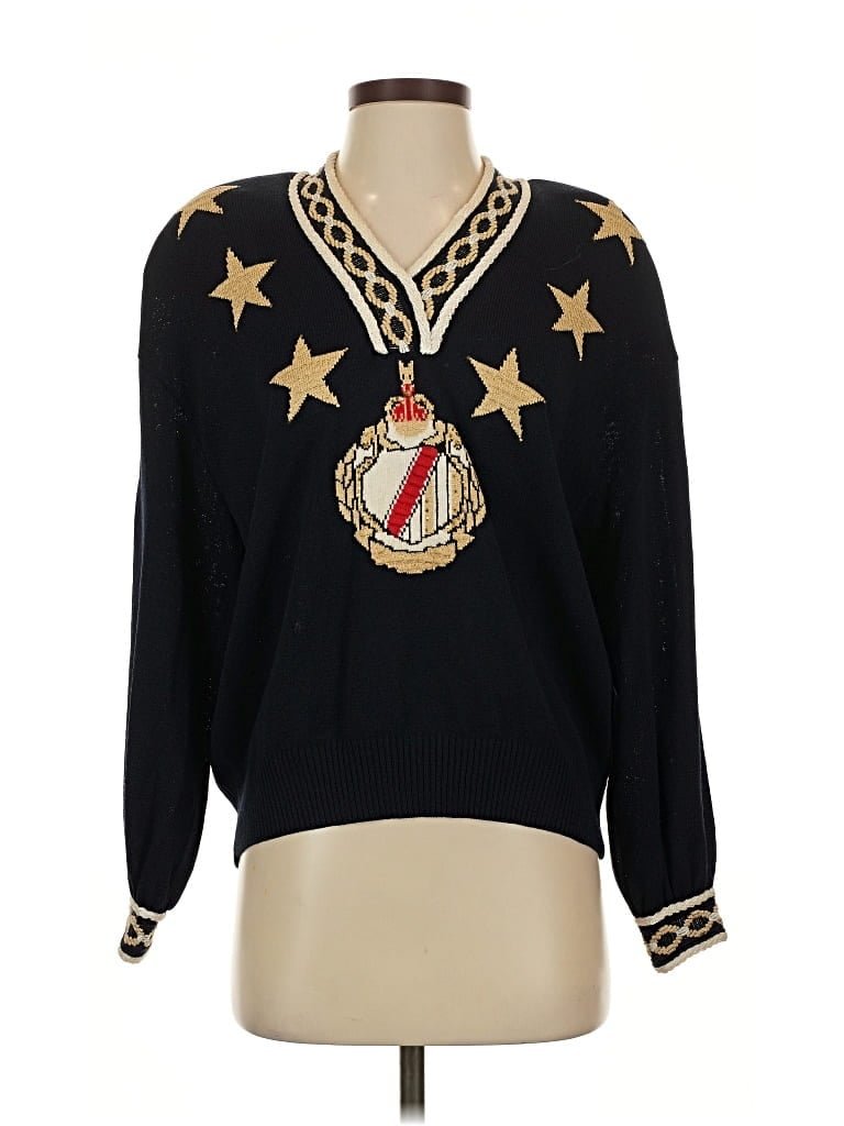 Pre-owned St John Pullover Sweater In Black