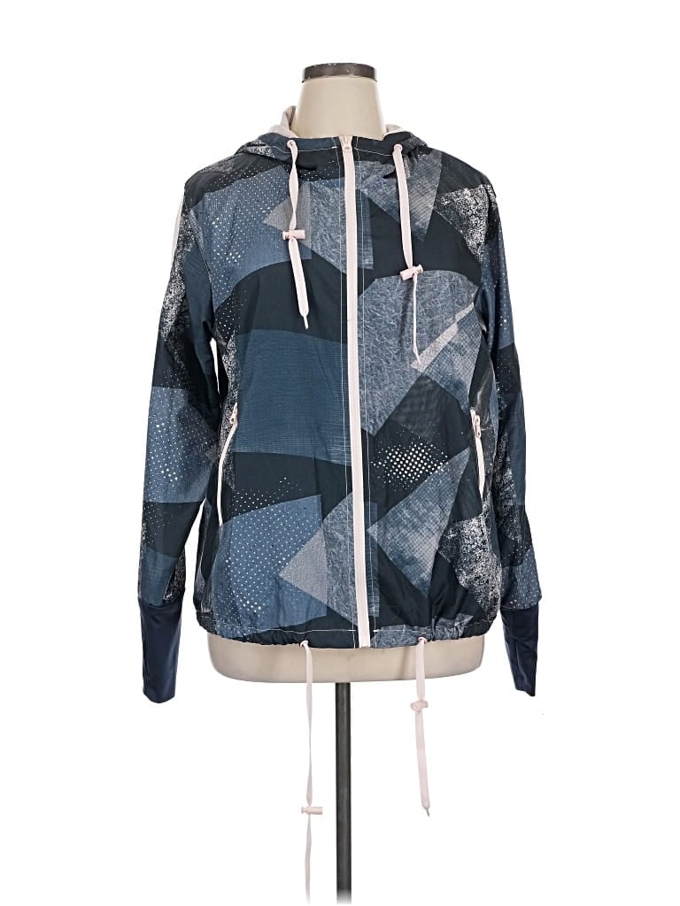 Pre-owned Zyia Active Windbreaker Jacket In Blue
