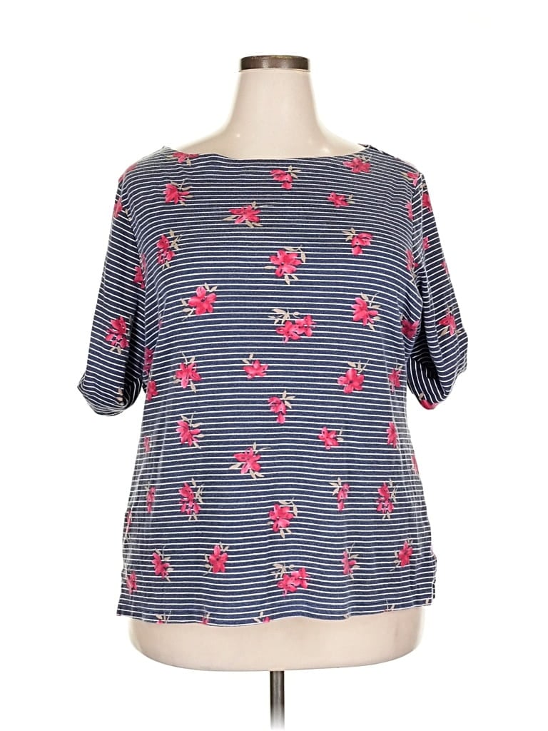 Pre-owned Karen Scott Short Sleeve T-shirt In Gray