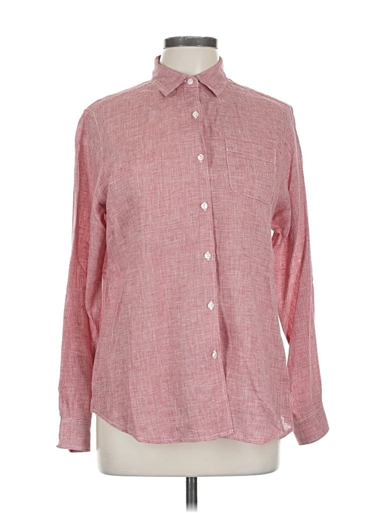 Pre-owned Uniqlo Long Sleeve Button Down Shirt In Red