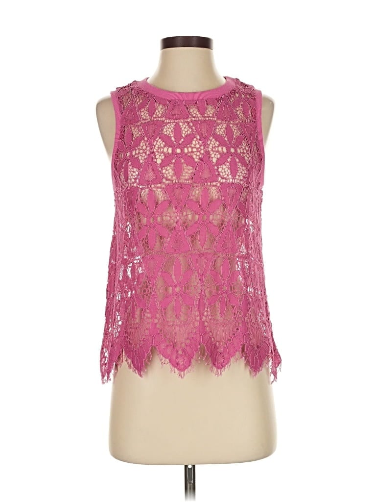Pre-owned Blue Tassel Sleeveless Blouse In Pink