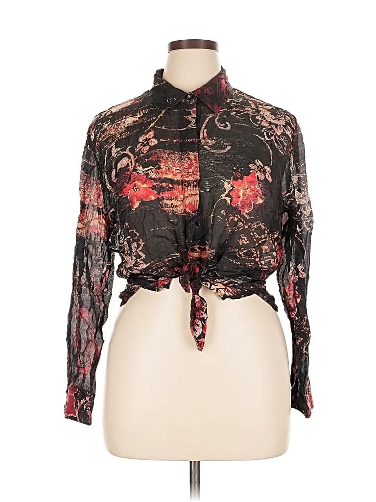 CHICO'S Pre-owned Long Sleeve Blouse In Black