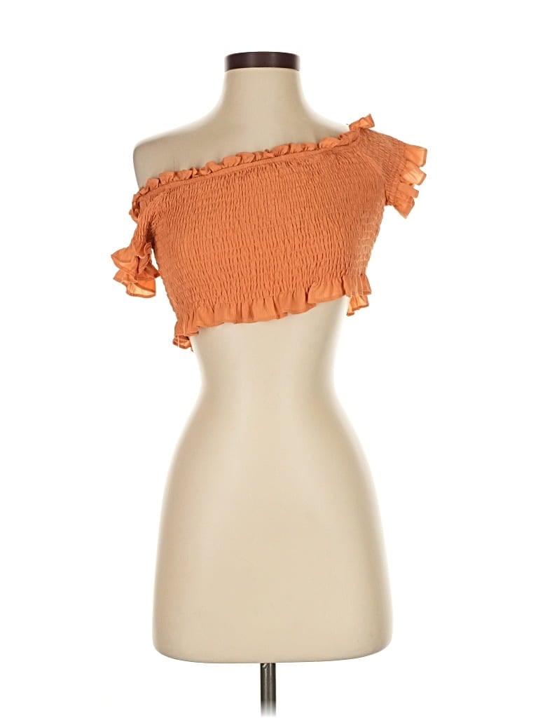 Pre-owned Cider Sleeveless Top Orange Strapless Neckline Tops