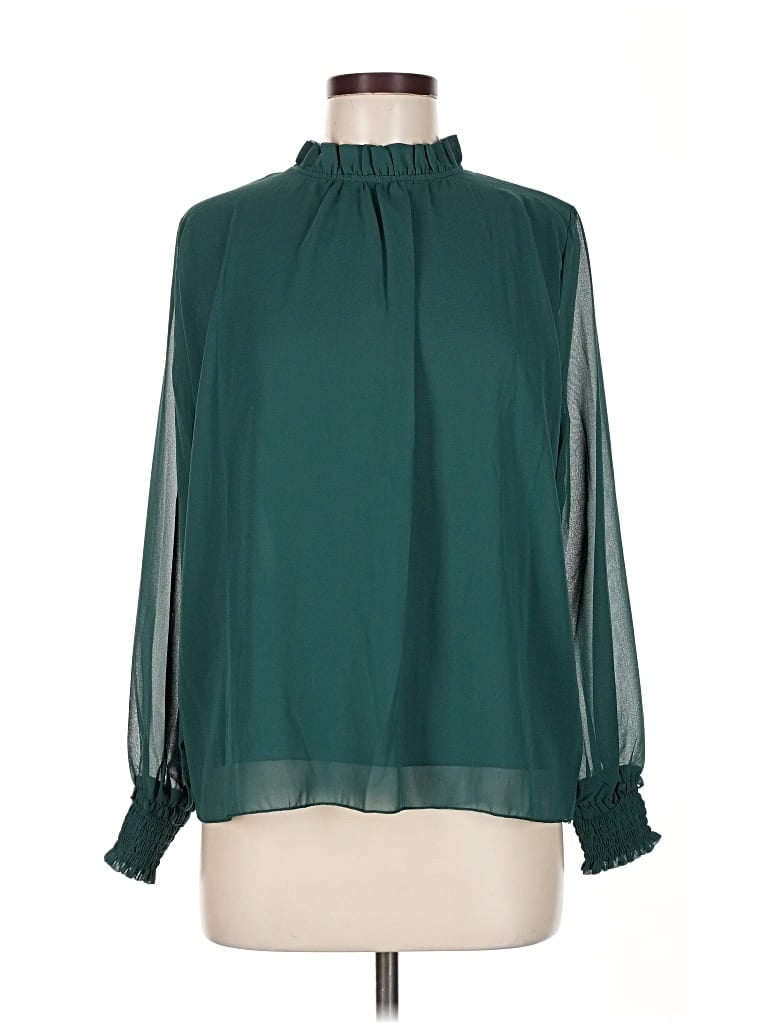 Pre-owned Assorted Brands Long Sleeve Blouse In Blue