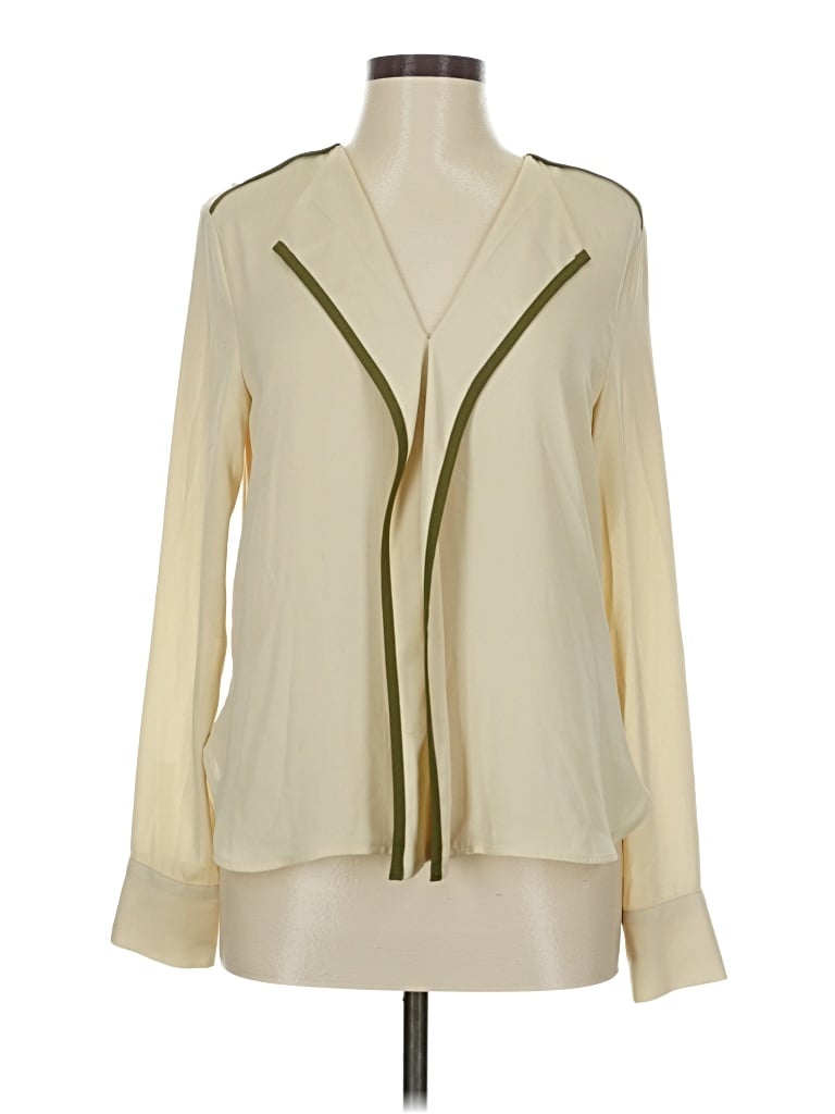 Pre-owned Dkny Long Sleeve Blouse In White
