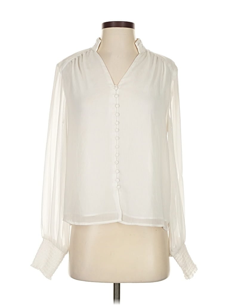 Pre-owned Rachel Zoe Tjx Long Sleeve Blouse In White