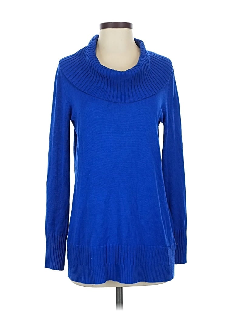 CABLE & GAUGE Pre-owned Turtleneck Sweater In Blue
