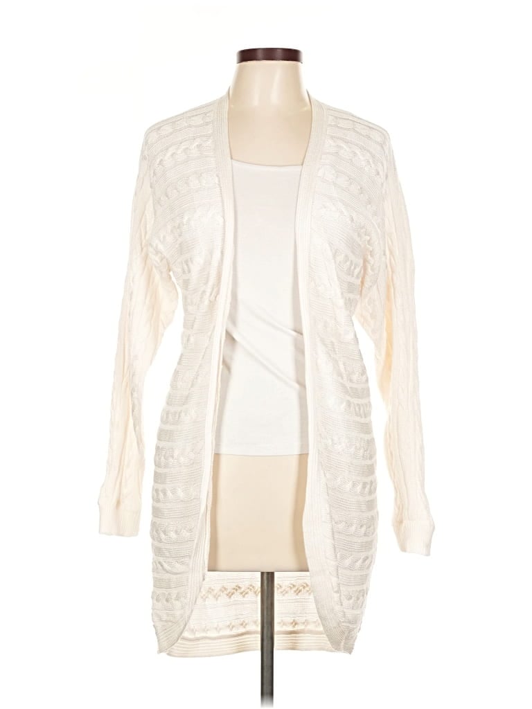 Pre-owned Polo Ralph Lauren Cardigan Sweater In White