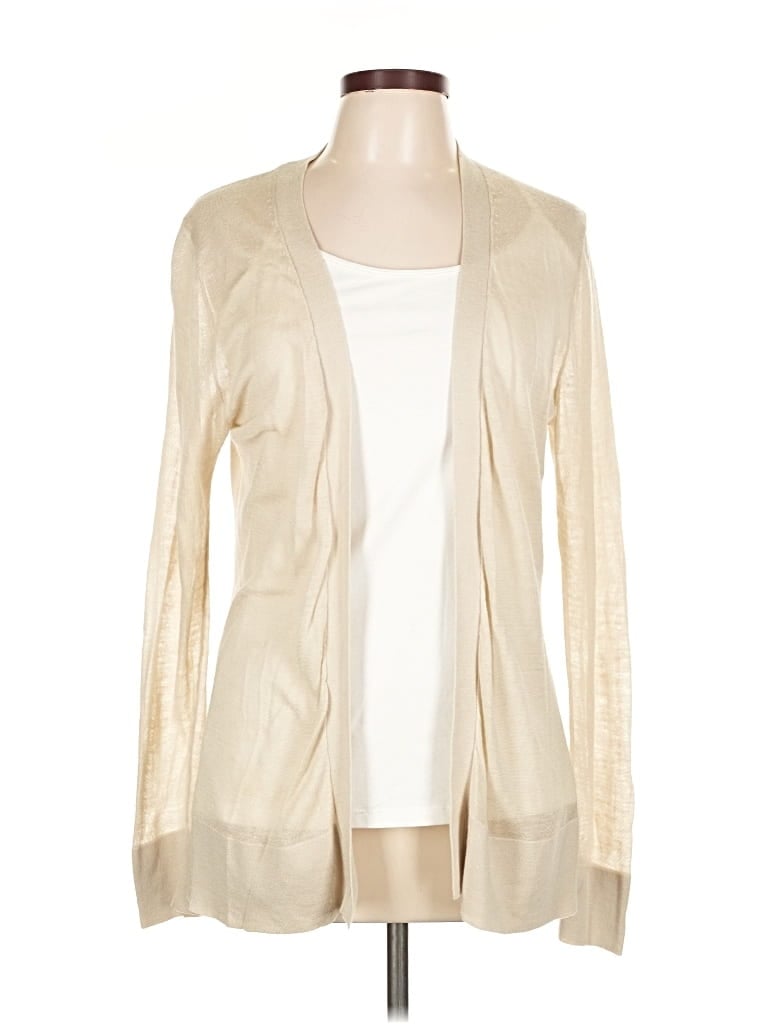 Pre-owned Ann Taylor Loft Cardigan Sweater In White