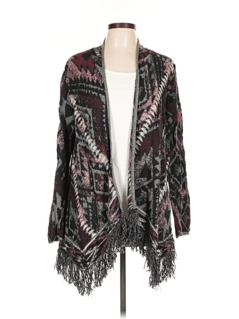 Pre-owned Lucky Brand Cardigan Sweater In Black