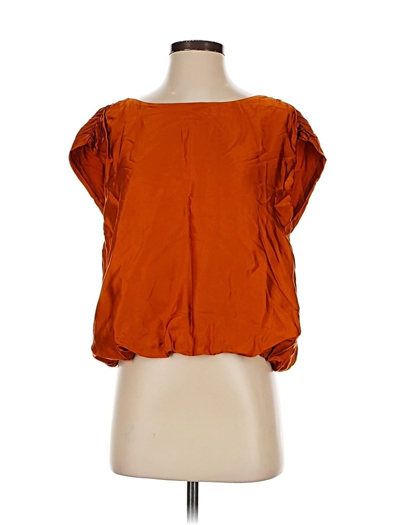 Pre-owned By Anthropologie Short Sleeve Blouse In Orange
