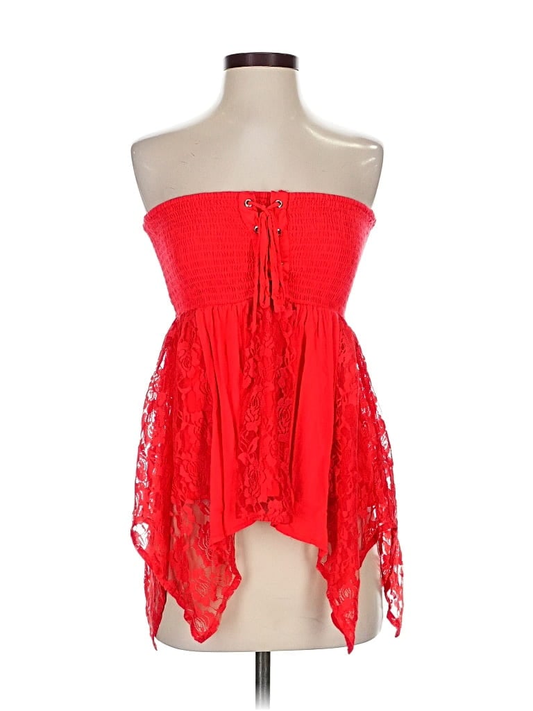 Pre-owned Venus Tube Top Red Strapless Neckline Tops