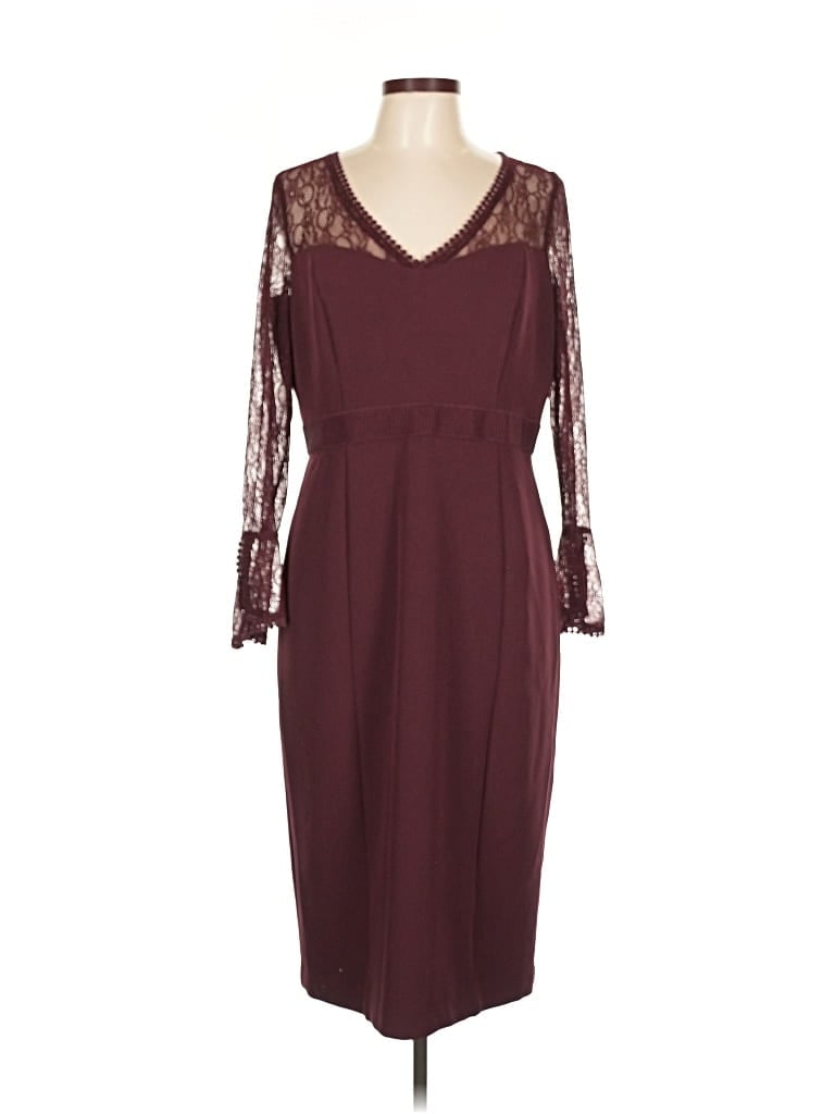 Pre-owned Eva Mendes By New York & Company Cocktail Dress In Burgundy