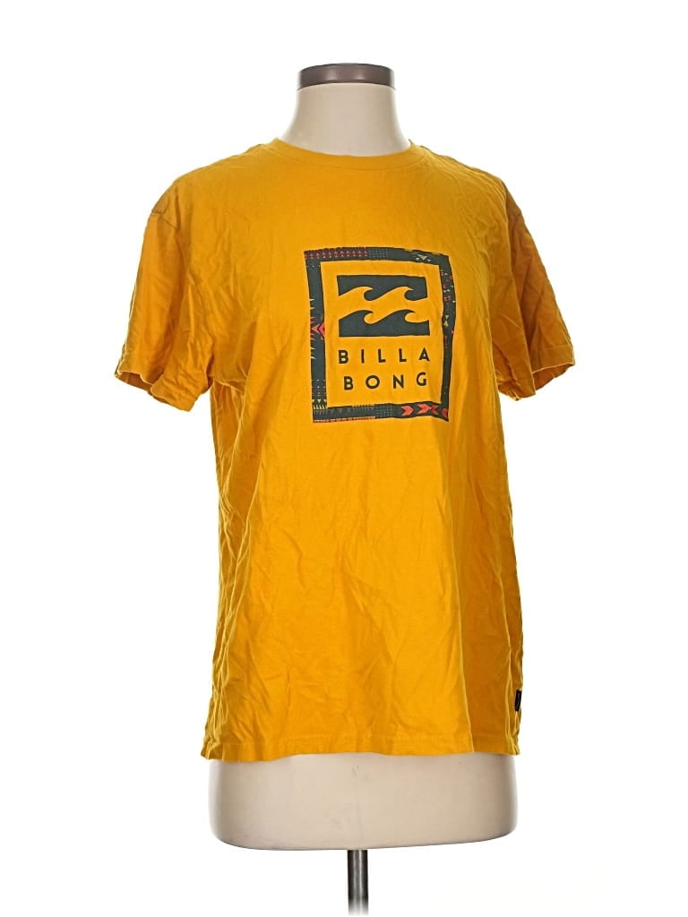 Pre-owned Billabong Short Sleeve T-shirt In Yellow