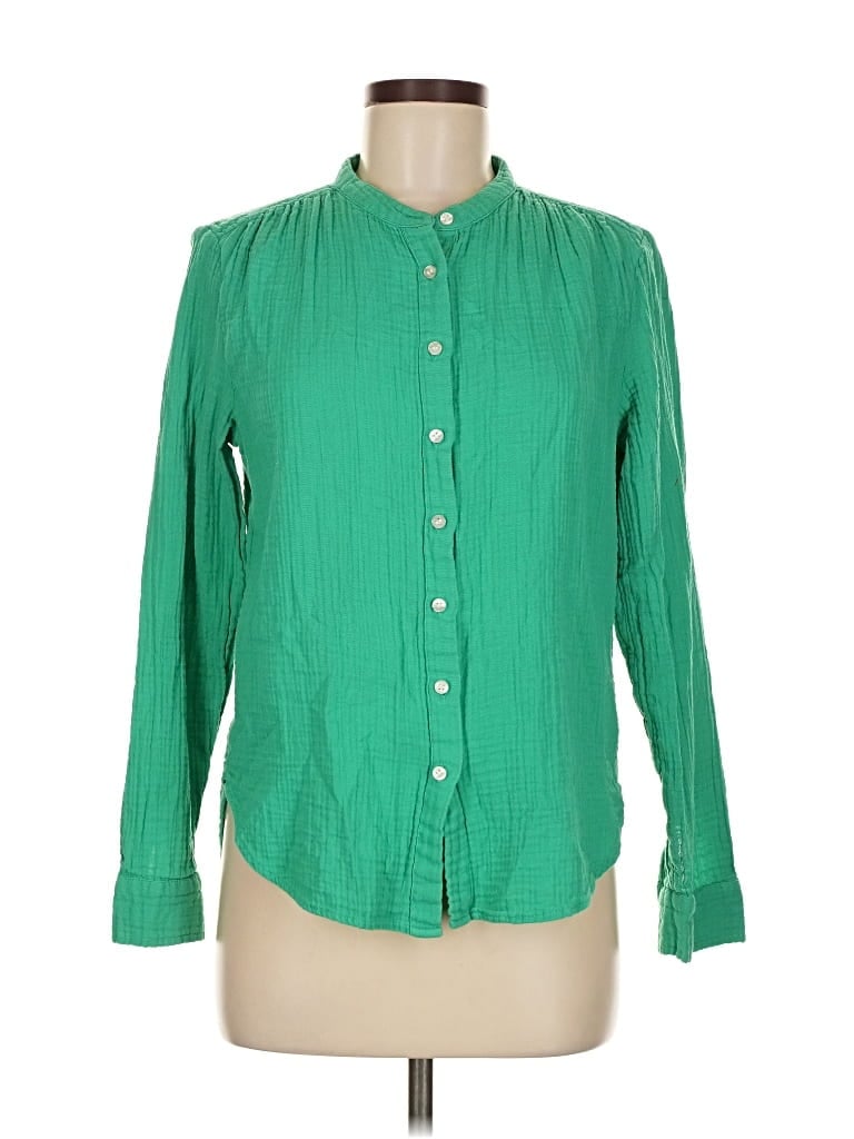 Pre-owned Gap Long Sleeve Blouse In Green