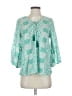 RUBY YAYA 100% Cotton Teal 3/4 Sleeve Blouse Size XS - photo 1