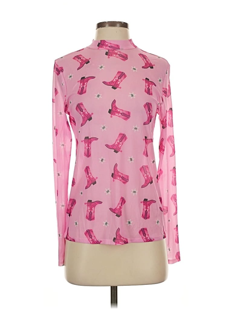 Pre-owned Nylon Apparel Long Sleeve Blouse In Pink