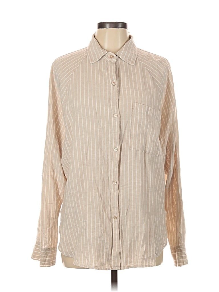 Z Supply Long Sleeve Button Down Shirt In Brown