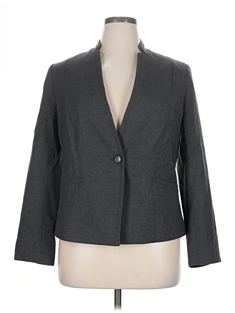 Pre-owned Talbots Wool Blazer Jacket In Gray