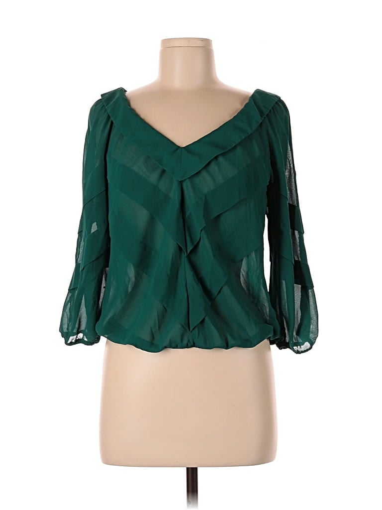 Pre-owned Max Studio 3/4 Sleeve Blouse In Green