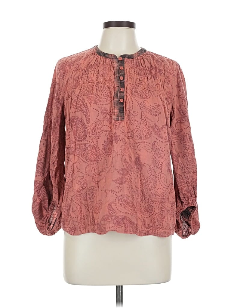 SUNDANCE Pre-owned Long Sleeve Blouse In Burgundy