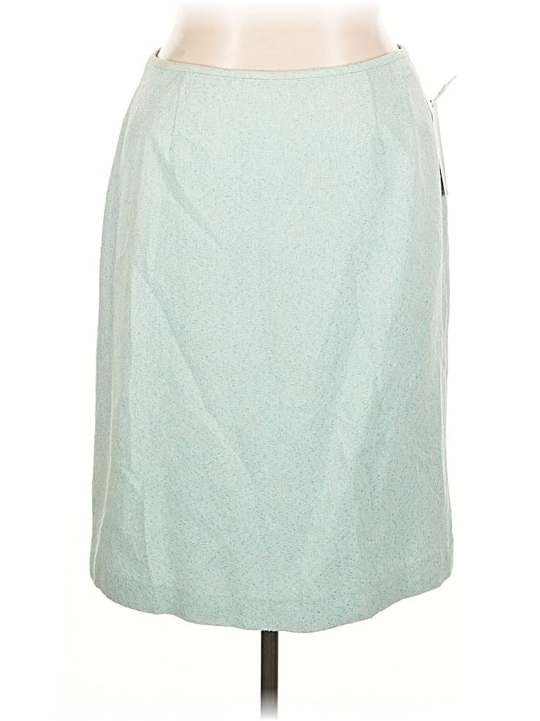 Pre-owned Kasper Silk Skirt In Blue