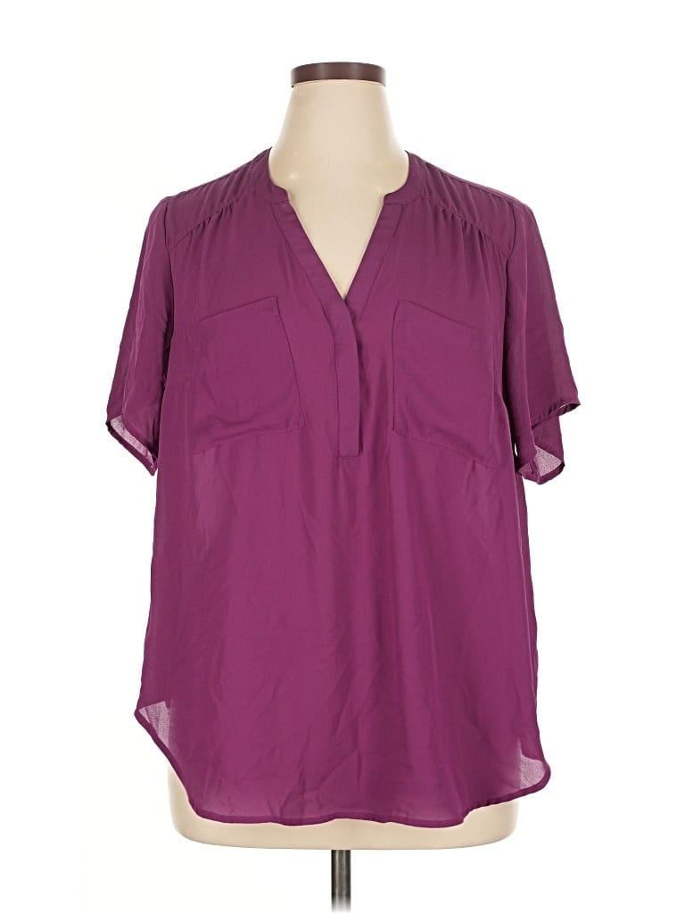 Pre-owned Torrid Short Sleeve Blouse In Purple