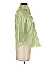 J. McLaughlin Stripes Green 3/4 Sleeve Button-Down Shirt Size 4 - photo 4