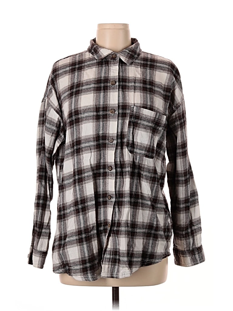 Pre-owned Garage Long Sleeve Button Down Shirt In Gray