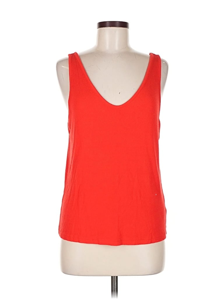 PARIS ATELIER & OTHER STORIES Pre-owned Tank Top Red Plunge Neckline Tops