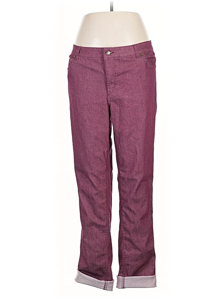 Pre-owned Woman Within Casual Pants In Purple