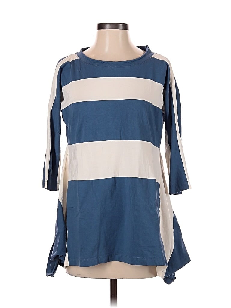 Pre-owned Assorted Brands 3/4 Sleeve T-shirt In Blue