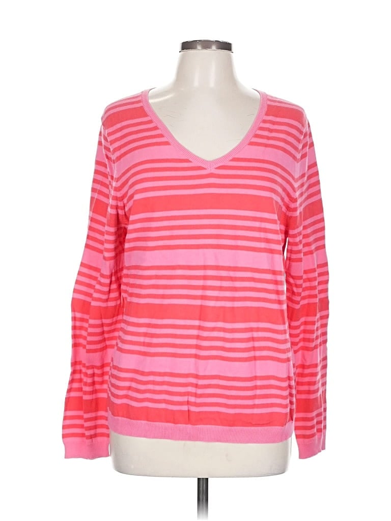 Pre-owned Lands' End Pullover Sweater In Pink