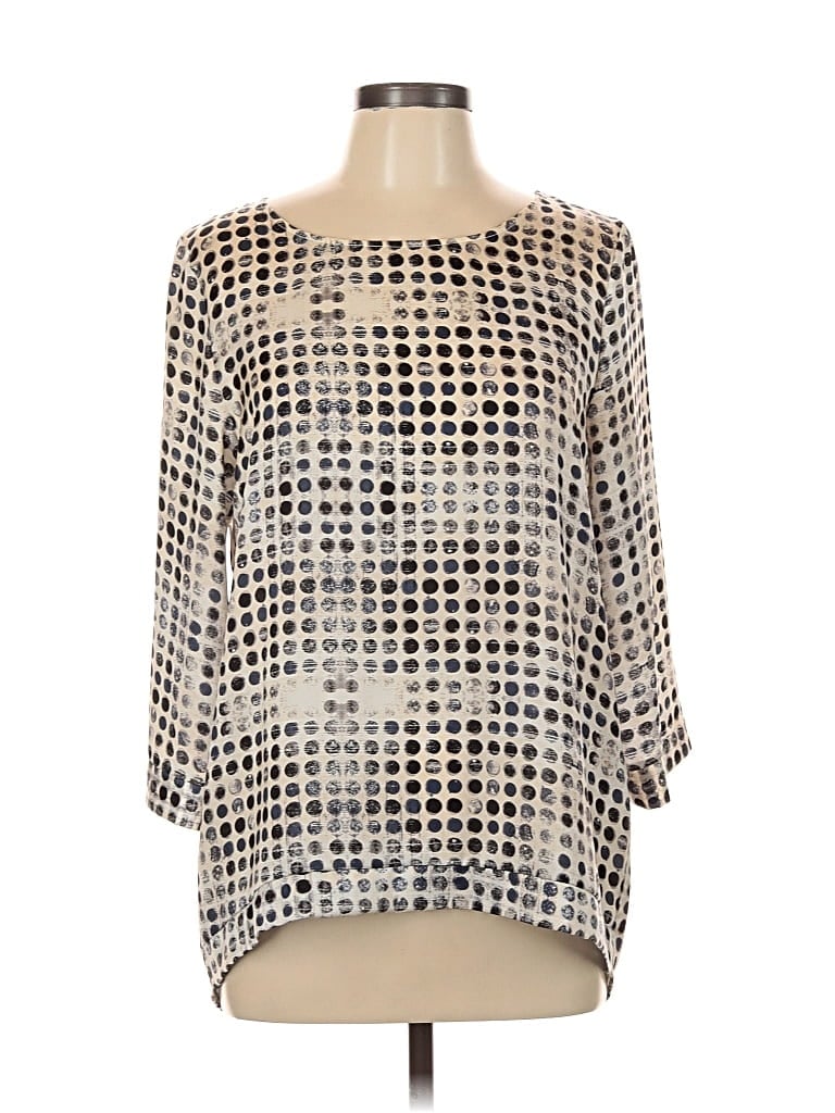 Pre-owned Assorted Brands 3/4 Sleeve Blouse In Silver