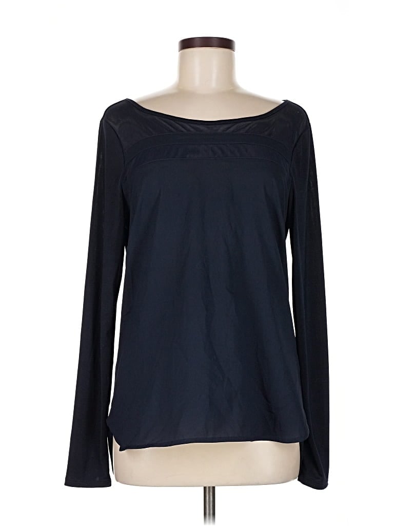 Pre-owned The Limited Long Sleeve Top Black Boatneck Tops