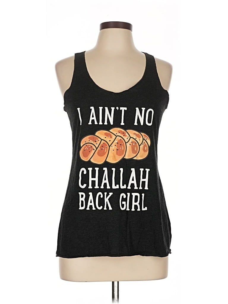 Pre-owned Next Level Apparel Tank Top Black Halter Neckline Tops