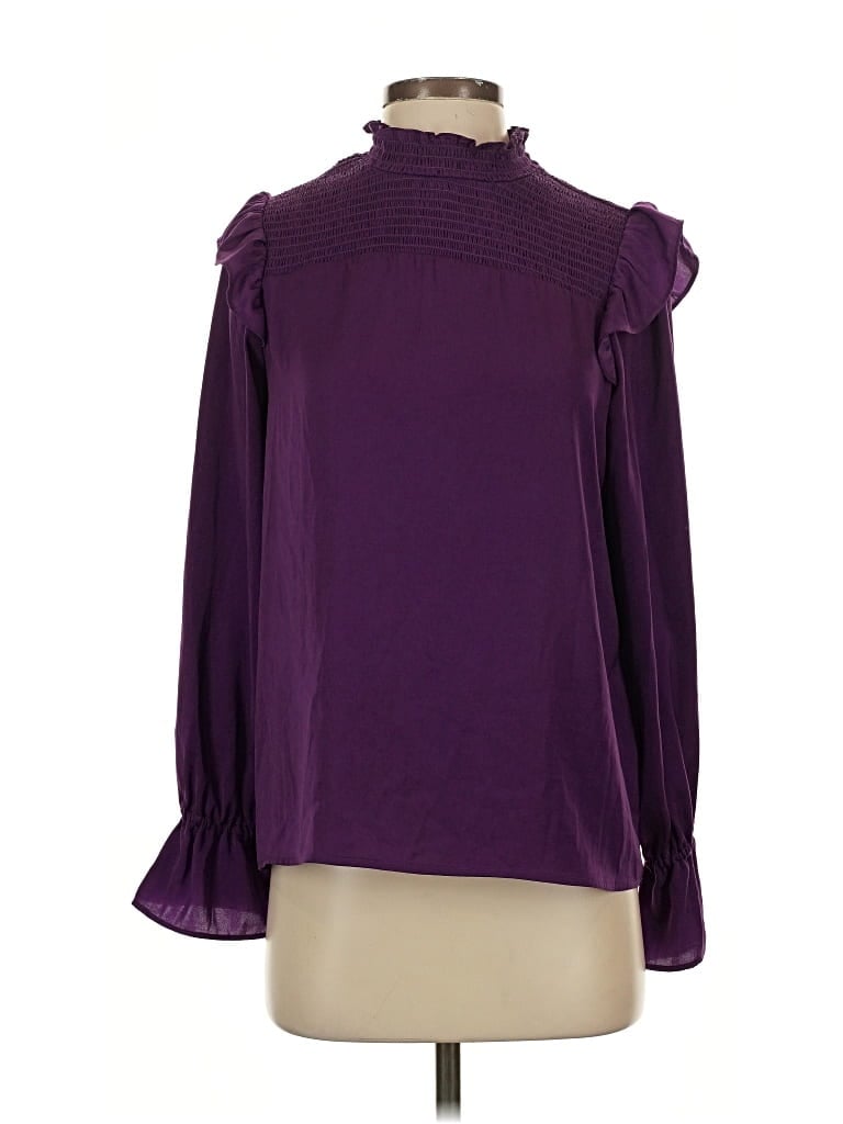 Pre-owned Banana Republic Factory Store Long Sleeve Blouse In Purple