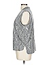 Allette 100% Polyester Metallic Silver Sleeveless Top Size L - photo 5